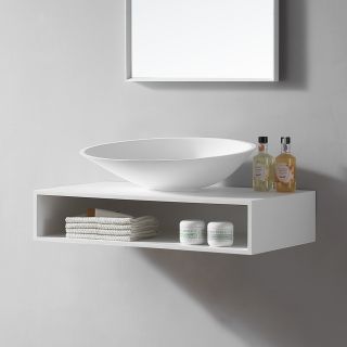 Подвесная тумба под раковину ABBER Stein AS1612 80см белый матовый